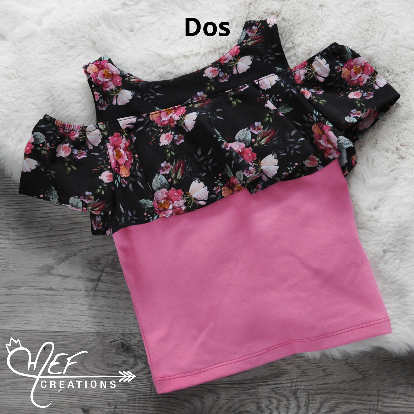 t-shirt fleuris épaules dénudés à volants pour fille
