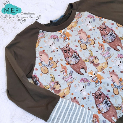 Sweater bébé animaux de la forêt, 3 à 12 mois, LIQUIDATION