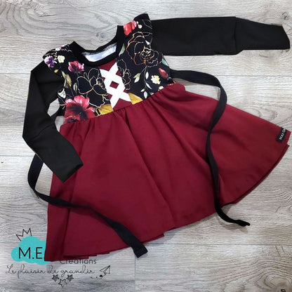 Robe de Noël fille, longueur de manches aux choix