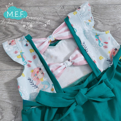 Robe fillette sirène aqua