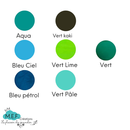 T-shirt unisexe découpe droite noire, 7 coloris froids