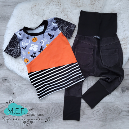 T-shirt Halloween pour bébé et enfant, choix longueur de manches