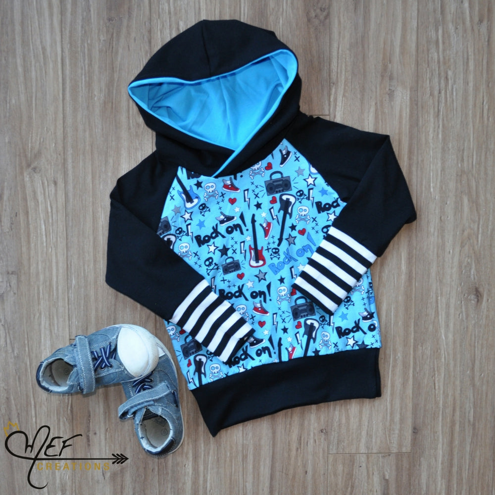 Hoodie rock, guitares, MOTIF EXCLUSIF MEF