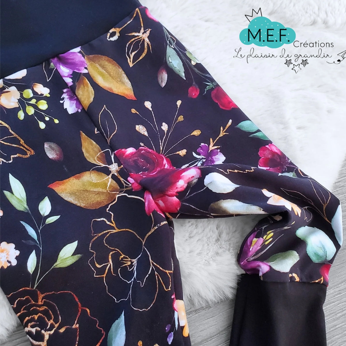 Pantalon évolutif fleuris ROUGE