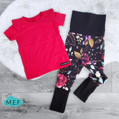 Pantalon évolutif fleuris ROUGE