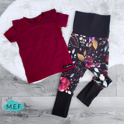 Pantalon évolutif fleuris ROUGE