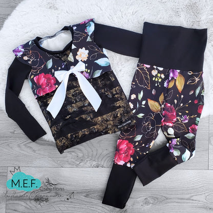 Pantalon évolutif fleuris ROUGE
