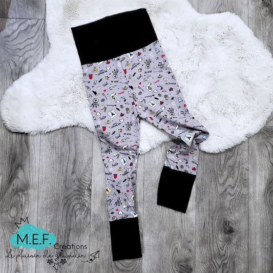 Legging évolutif motif minimaliste, LIQUIDATION, 7 à 9 ans