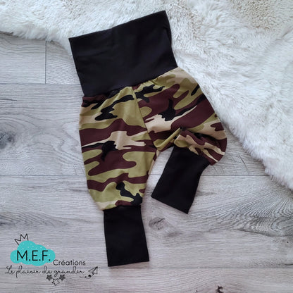 Pantalon évolutif camouflage, LIQUIDATION, 3 à 12 mois