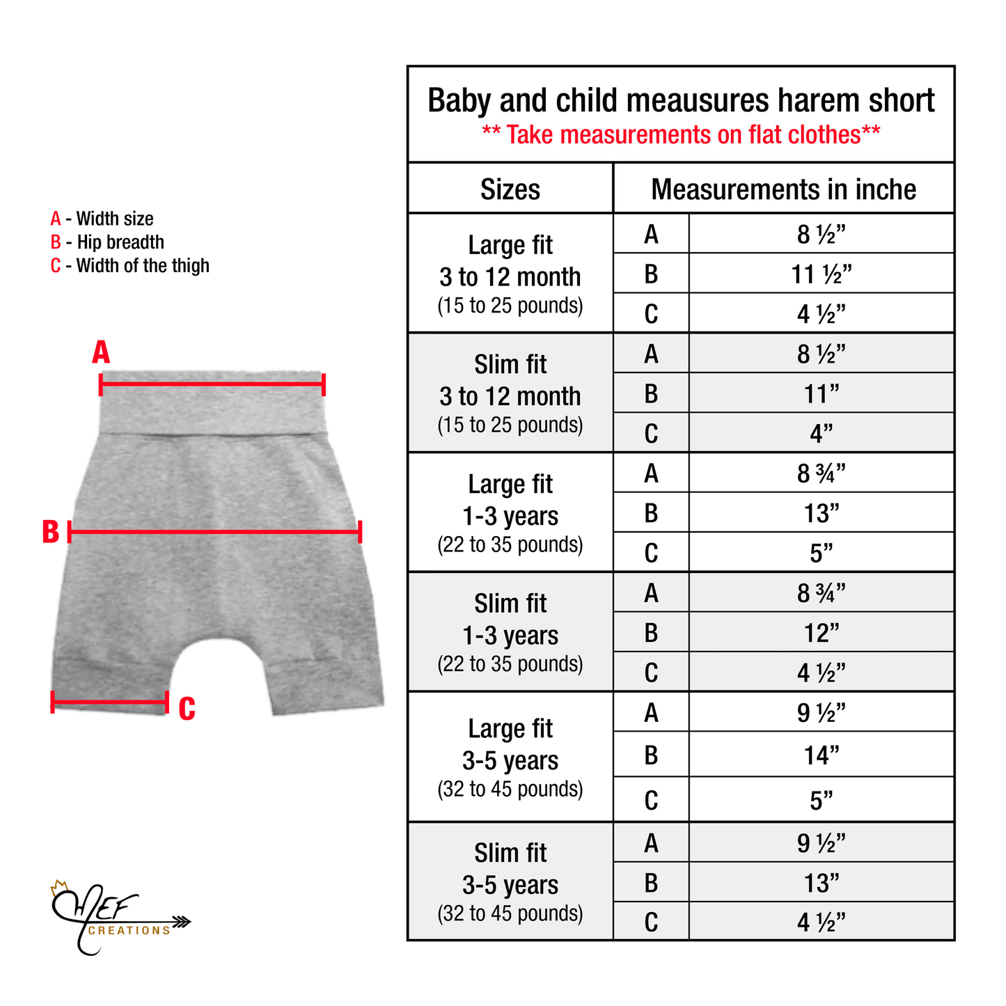 Short garçon, 14 choix coloris chauds