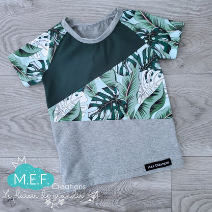 T-shirt garçon feuilles monstera