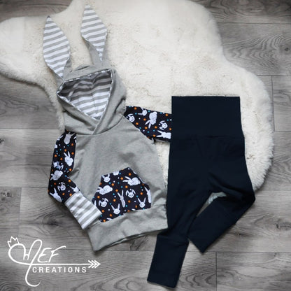 ensemble bébé unisexe évolutif lapin avec legging marine