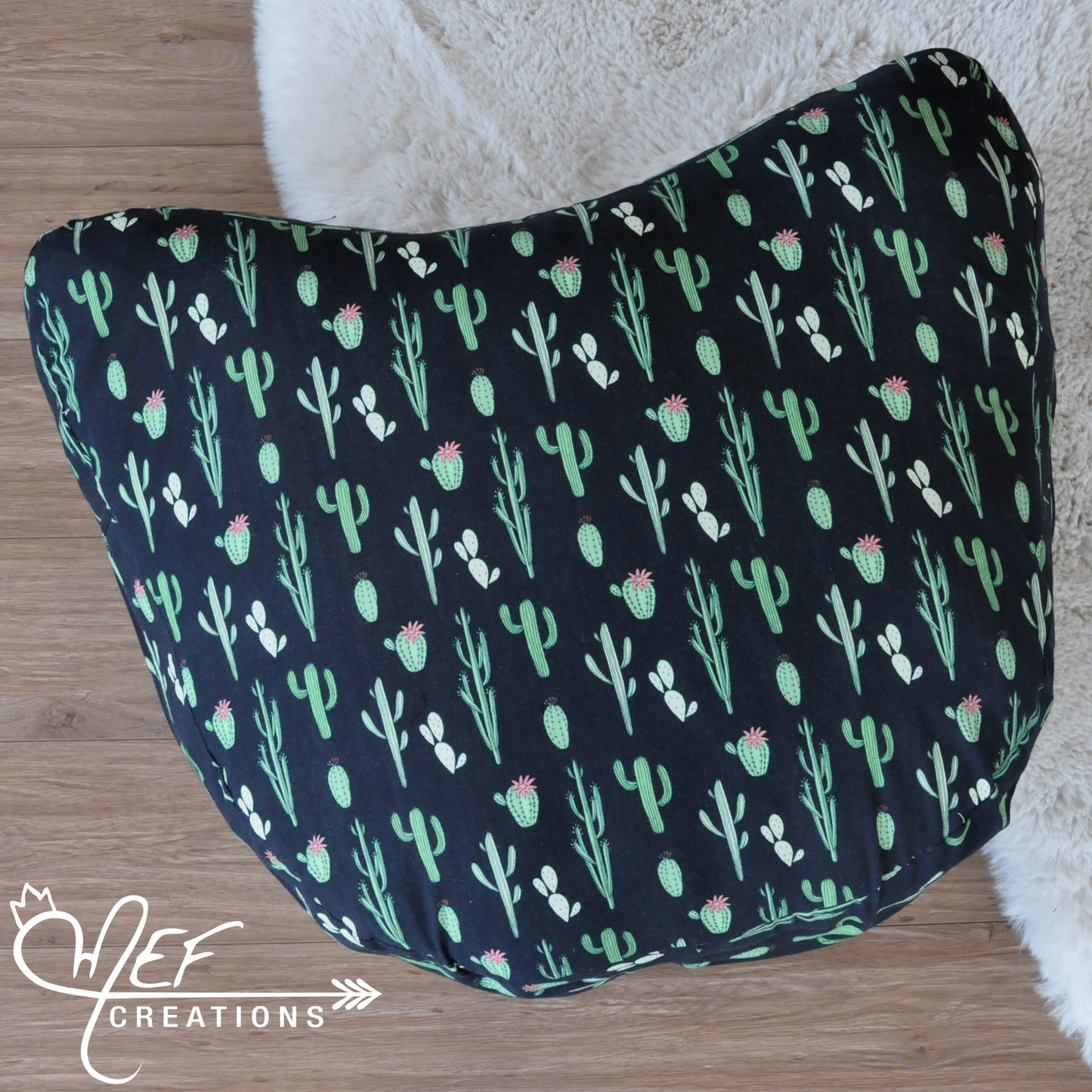 Coussin cactus pour le sol, en forme de tête de chat pour enfant