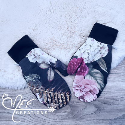 Mitaines adulte L/XL gros fleuris
