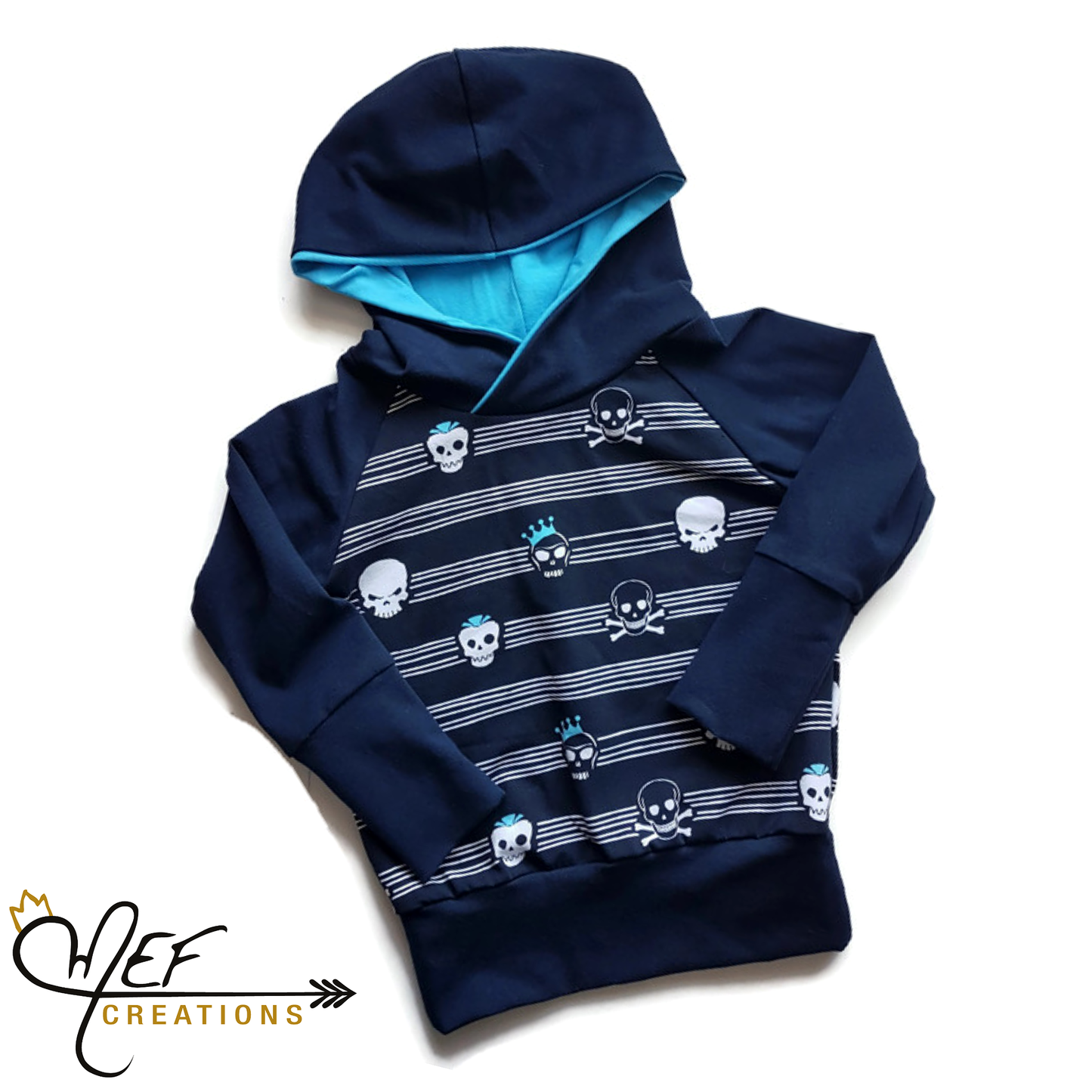 Hoodie têtes de mort marine variés pour bébé et enfant