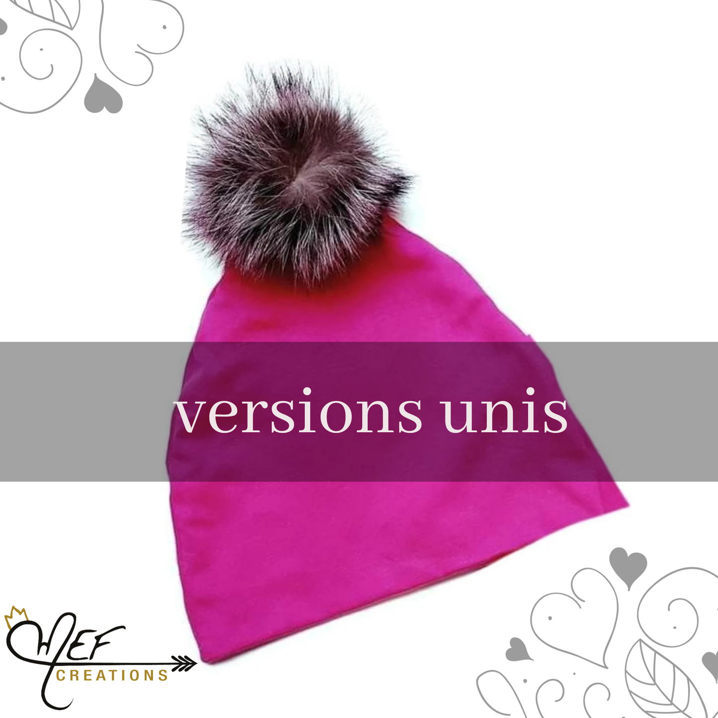 Tuque ajusté ou tuque avec cordons et oreilles, CHOIX UNIS COULEURS CHAUDES automne ou hiver pour enfant et adulte