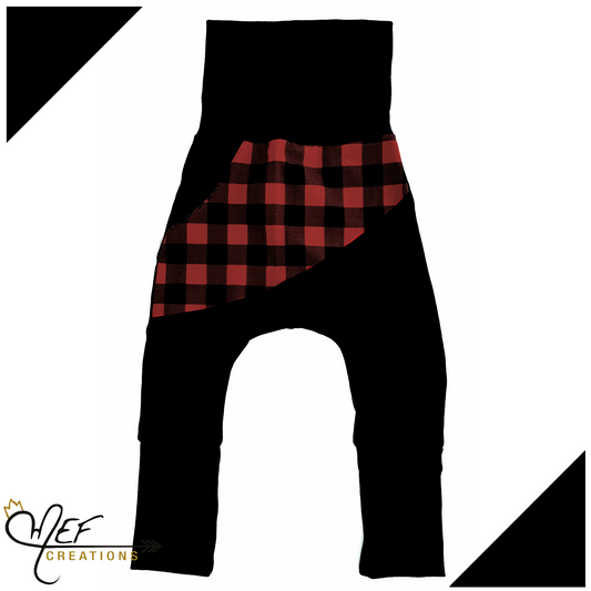 Sarouel carreauté asymétrique, chasseur, lumberjack pour bébés et enfants