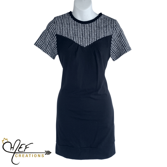 PRÊT-À-PARTIR, très-petit/ extra-small, tunique femme chevron et V, manches courtes- VENTE FINALE -