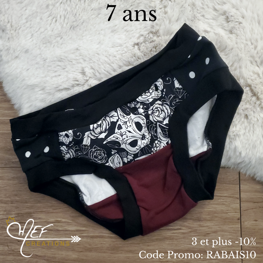 Culotte fille enfant 7 ans, prêt-à-partir, sugar chat diamen