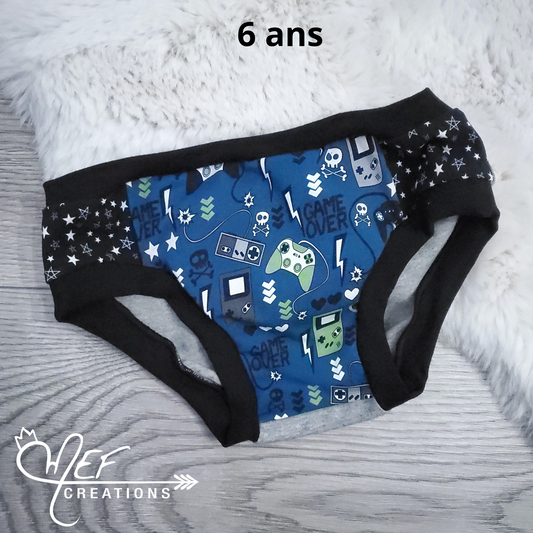 Culotte enfant 6 ans, prêt-à-partir, jeux vidéo