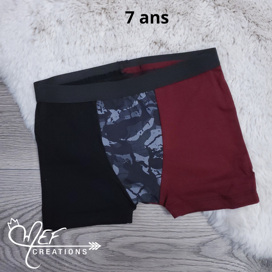 Boxer enfant 7 ans, prêt-à-partir, camouflage