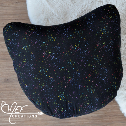 Coussin étoiles multicolores pour le sol, en forme de tête de chat pour enfant