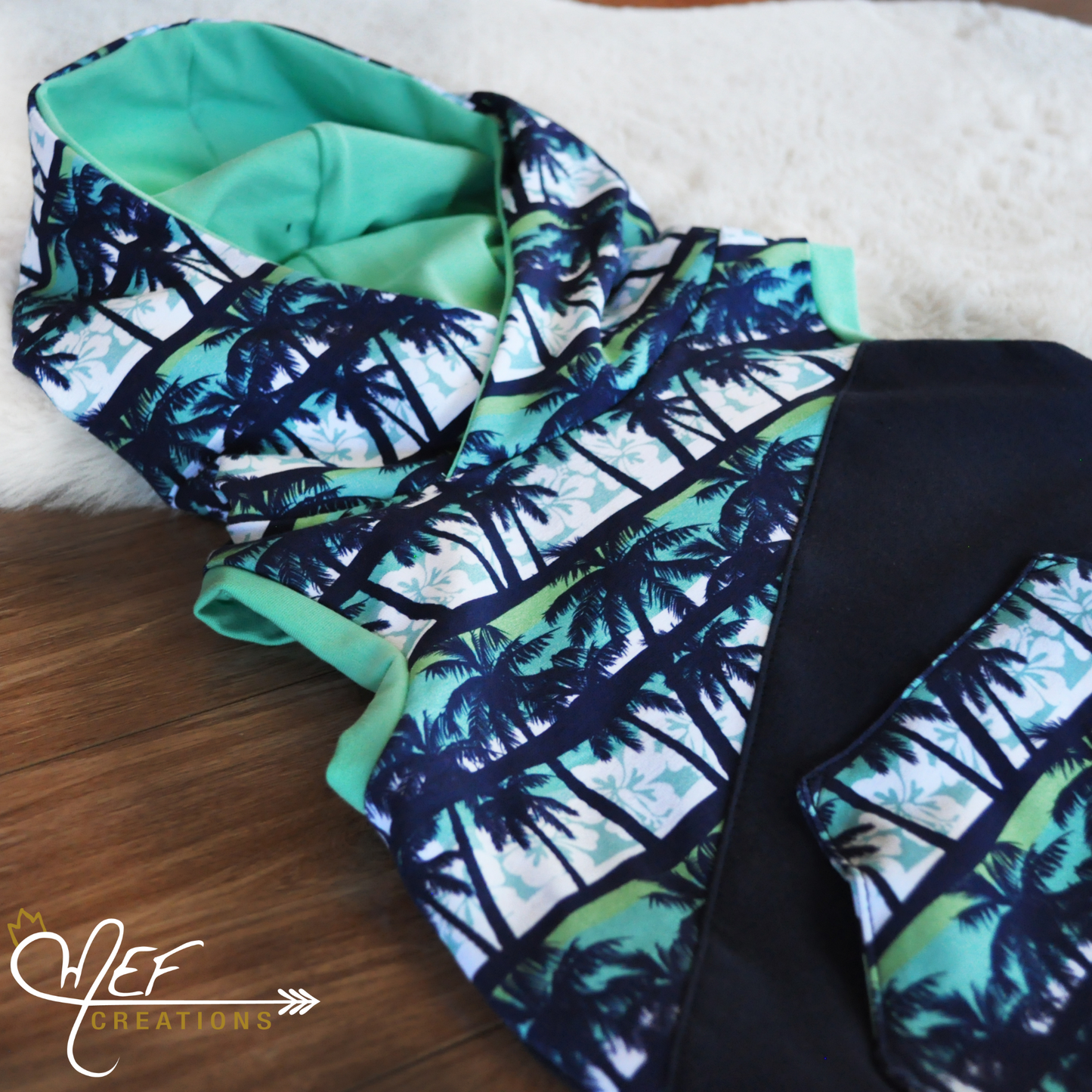 Hoodie motif de palmiers sans manches bébé et enfant
