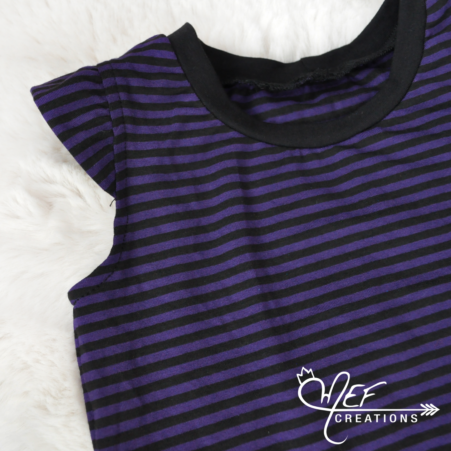 Camisole à volants lignée mauve et noire pour bébé et enfant
