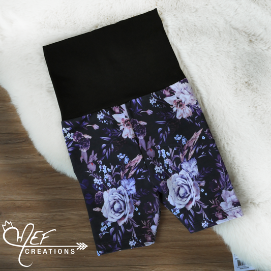 Short fille pour bébé et enfant, motif fleuris mauve, Nouveauté