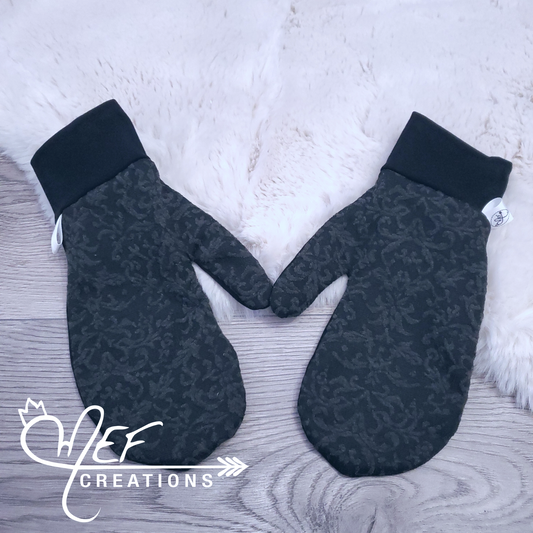 Mitaines adulte L/XL baroque gris et noir