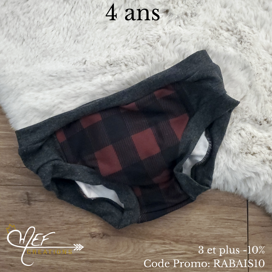 Culotte garçon 4 ans, prêt-à-partir, carreauté