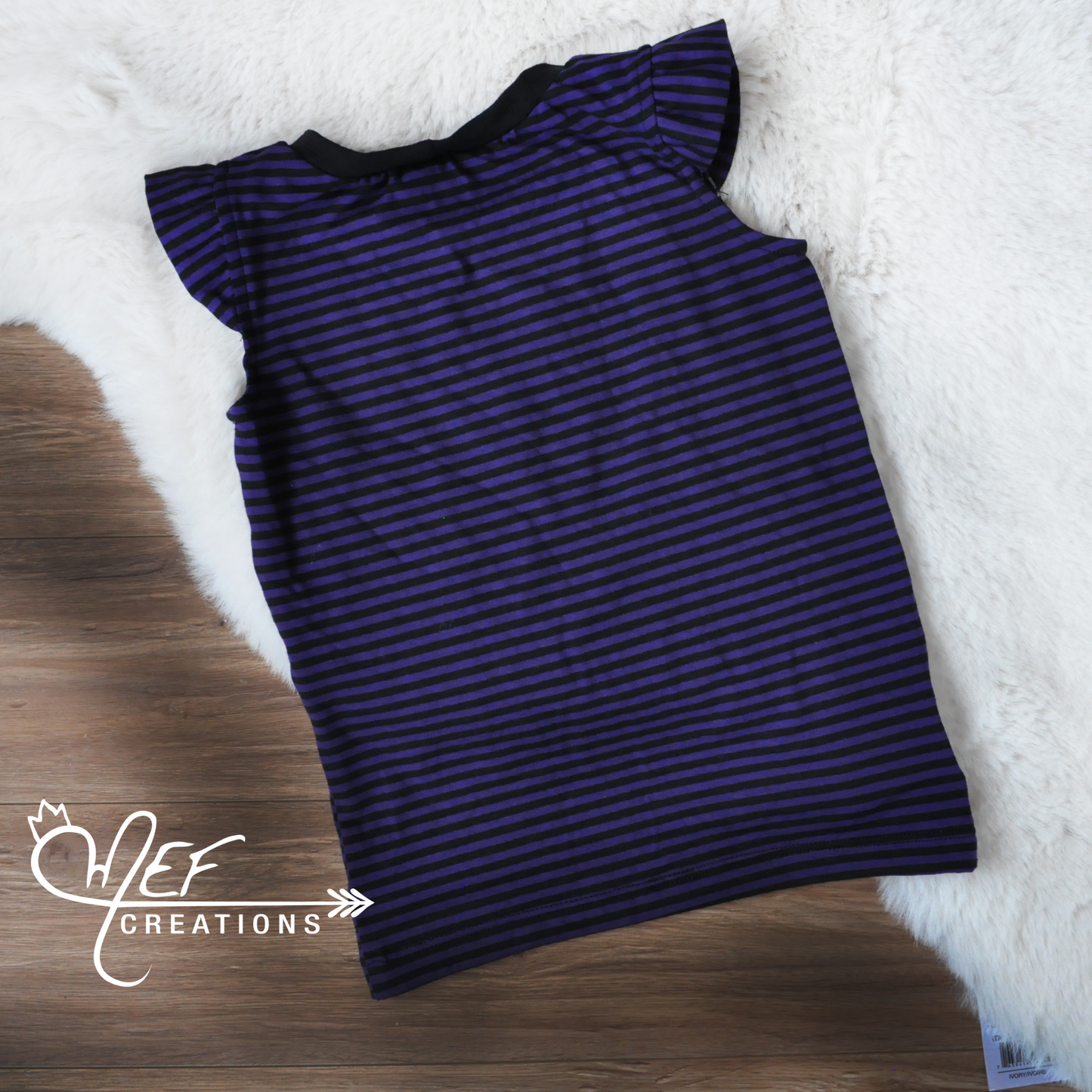 Camisole à volants lignée mauve et noire pour bébé et enfant