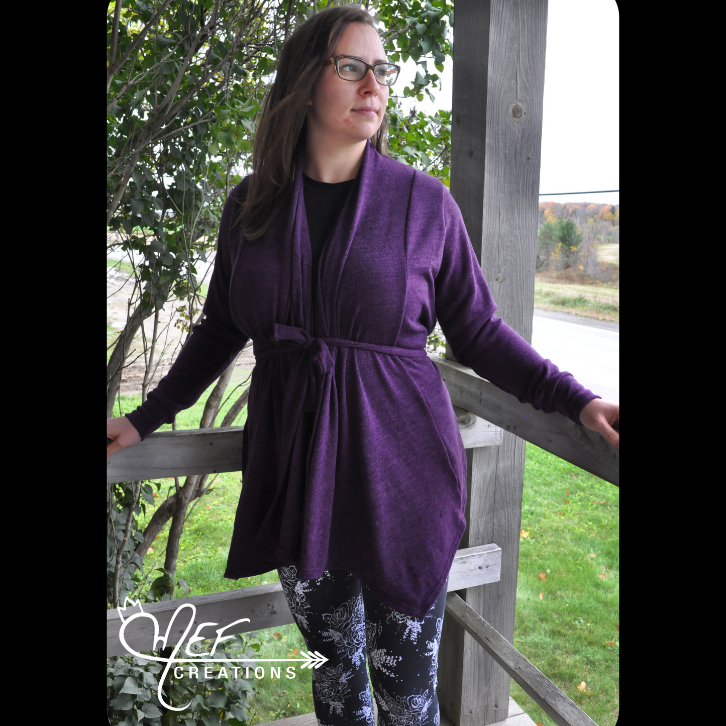 Cardigan femme au multilook-version mauve-lainage de tricot en polyester-Medium/ Large