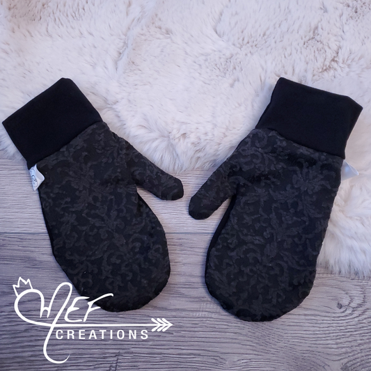 Mitaines adulte XS/S baroque gris et noir
