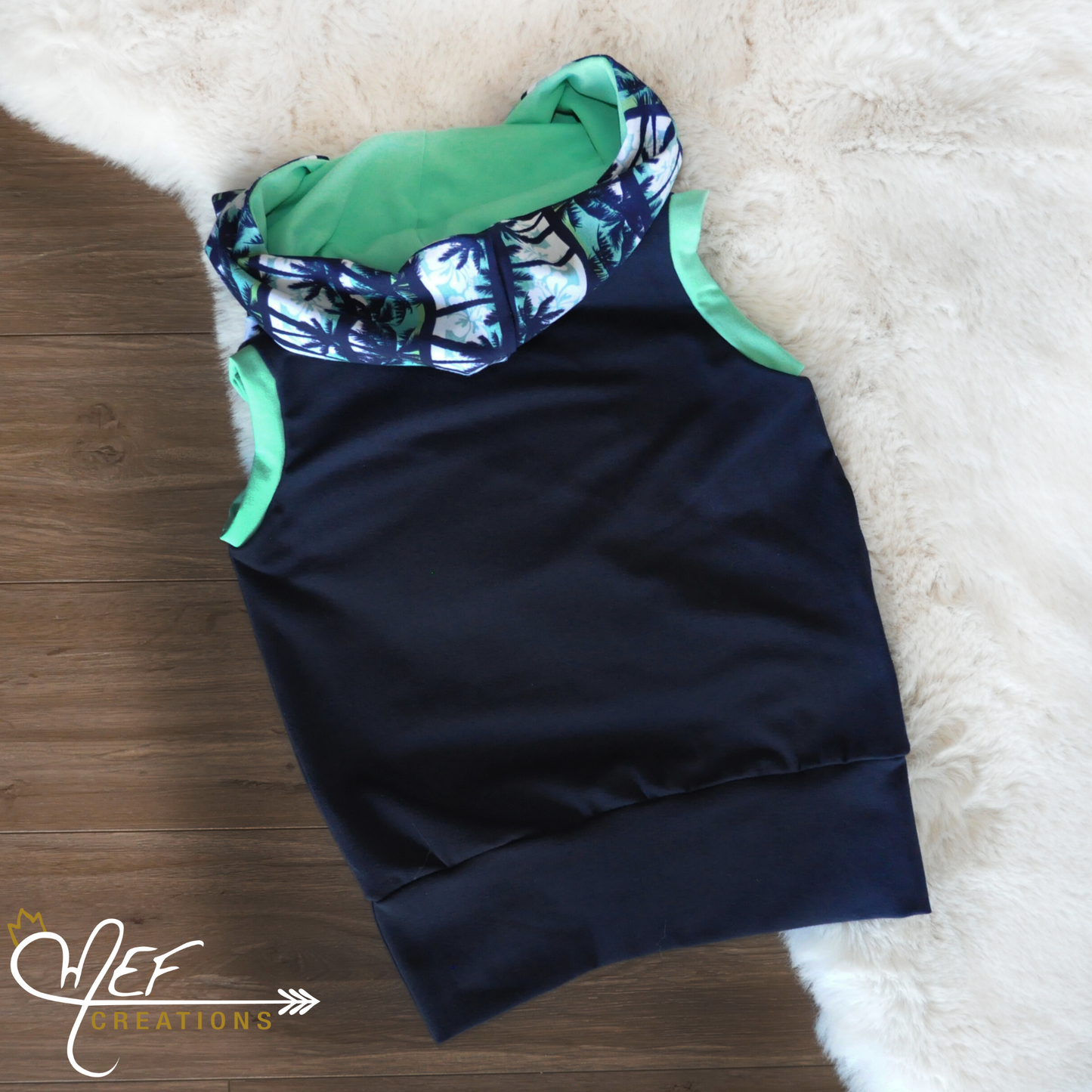 Hoodie motif de palmiers sans manches bébé et enfant