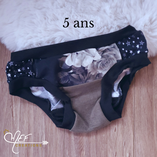 culotte enfant 5 ans, prêt-à-partir, fleuris kakhi