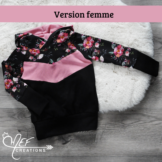 Hoodie ou Tunique femme fleuris mathilde, duo mère/fille