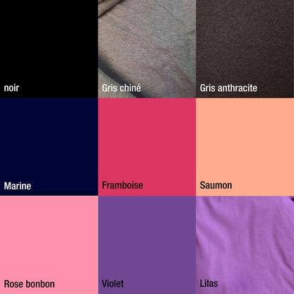 T-shirt garçon empiècement MARINE, 12 coloris, manches longues