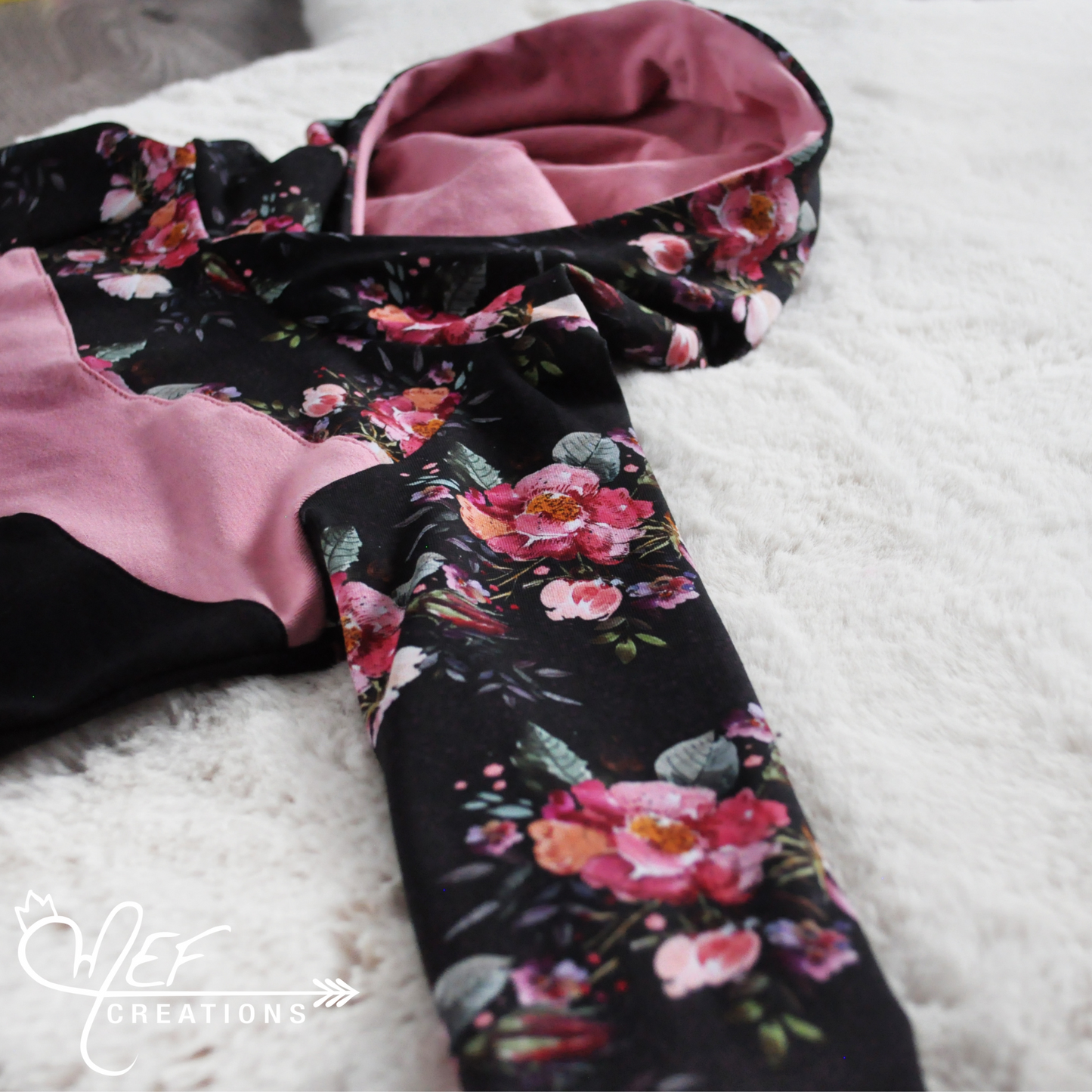 Hoodie fleuris mathilde, hoodie évolutif pour bébé et enfant