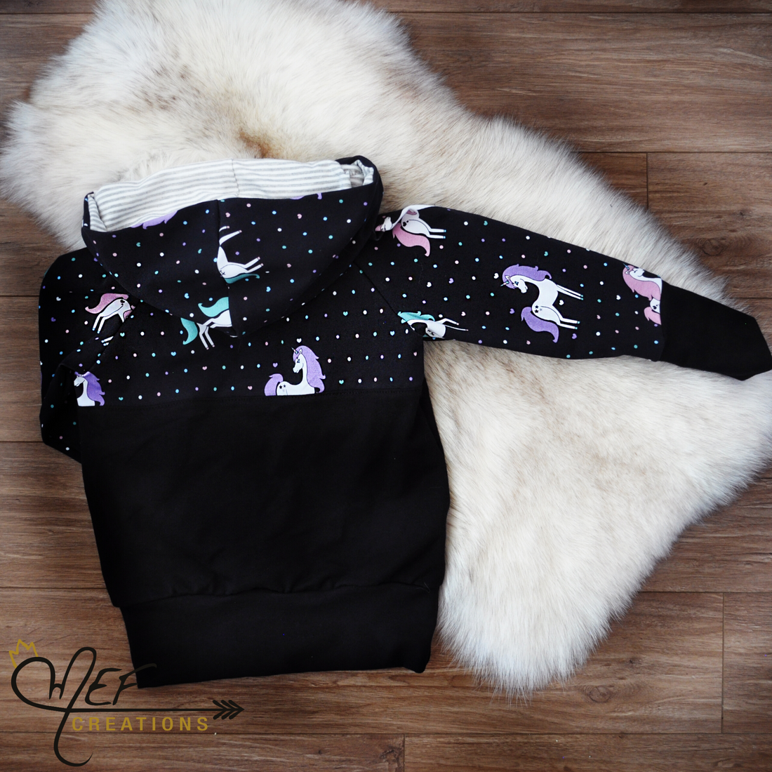 Hoodie licorne, MOTIF EXCLUSIF MEF