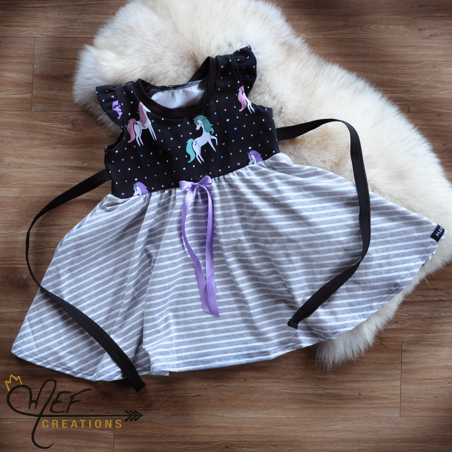 Robe motif Licornes pour bébé et enfant, MOTIF EXCLUSIF MEF