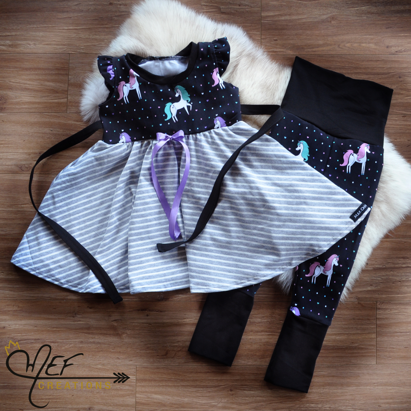 Robe motif Licornes pour bébé et enfant, MOTIF EXCLUSIF MEF
