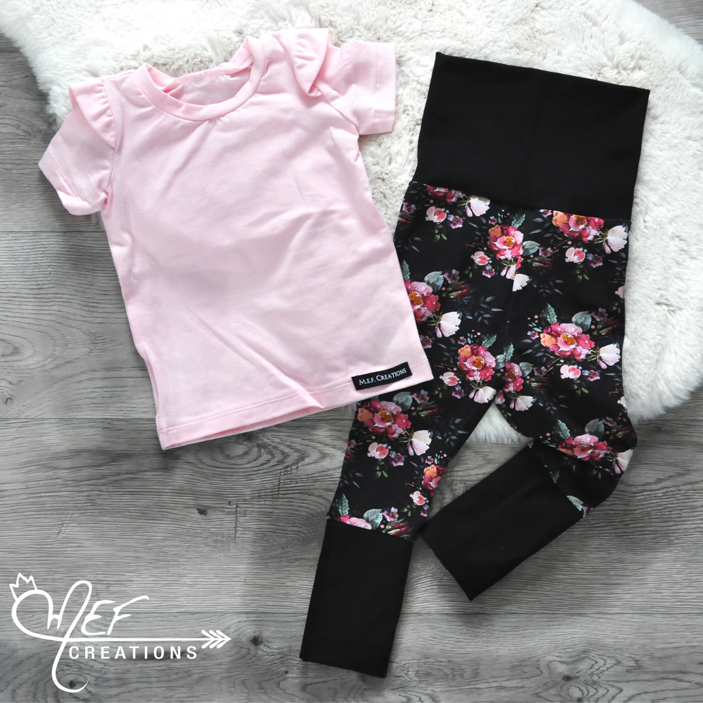 Pantalon fleuris mathilde pour bébé et enfant, choix de la coupe du pantalon, legging évolutif ou sarouel évolutif