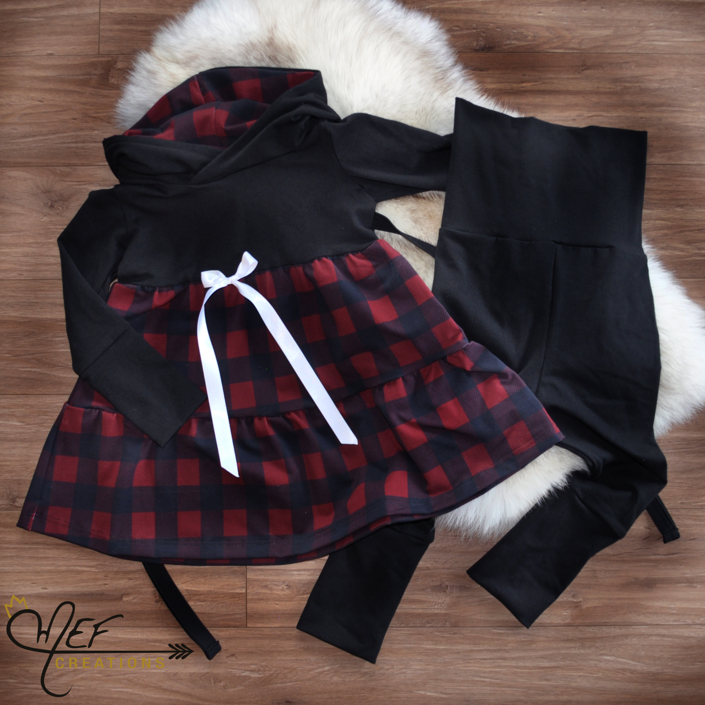 Robe carreauté plaid des fêtes pour enfant et bébé