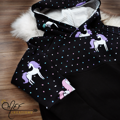 Hoodie licorne, MOTIF EXCLUSIF MEF