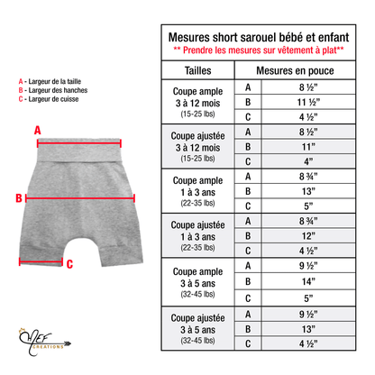 Short garçon guitare, MOTIF EXCLUSIF MEF