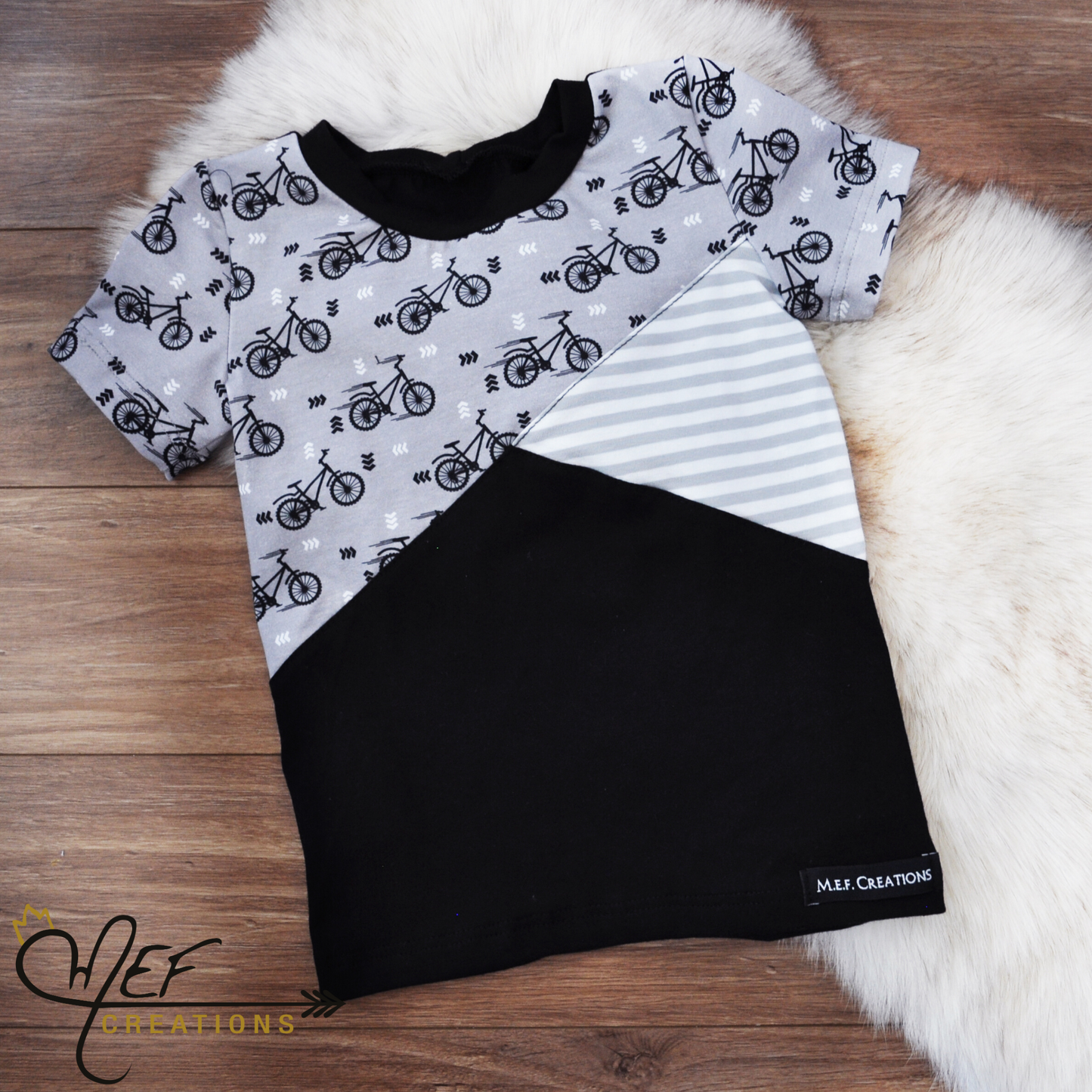 T-shirt vélo, manches courtes ou longues aux choix, pour enfant et bébé, MOTIF EXCLUSIF MEF