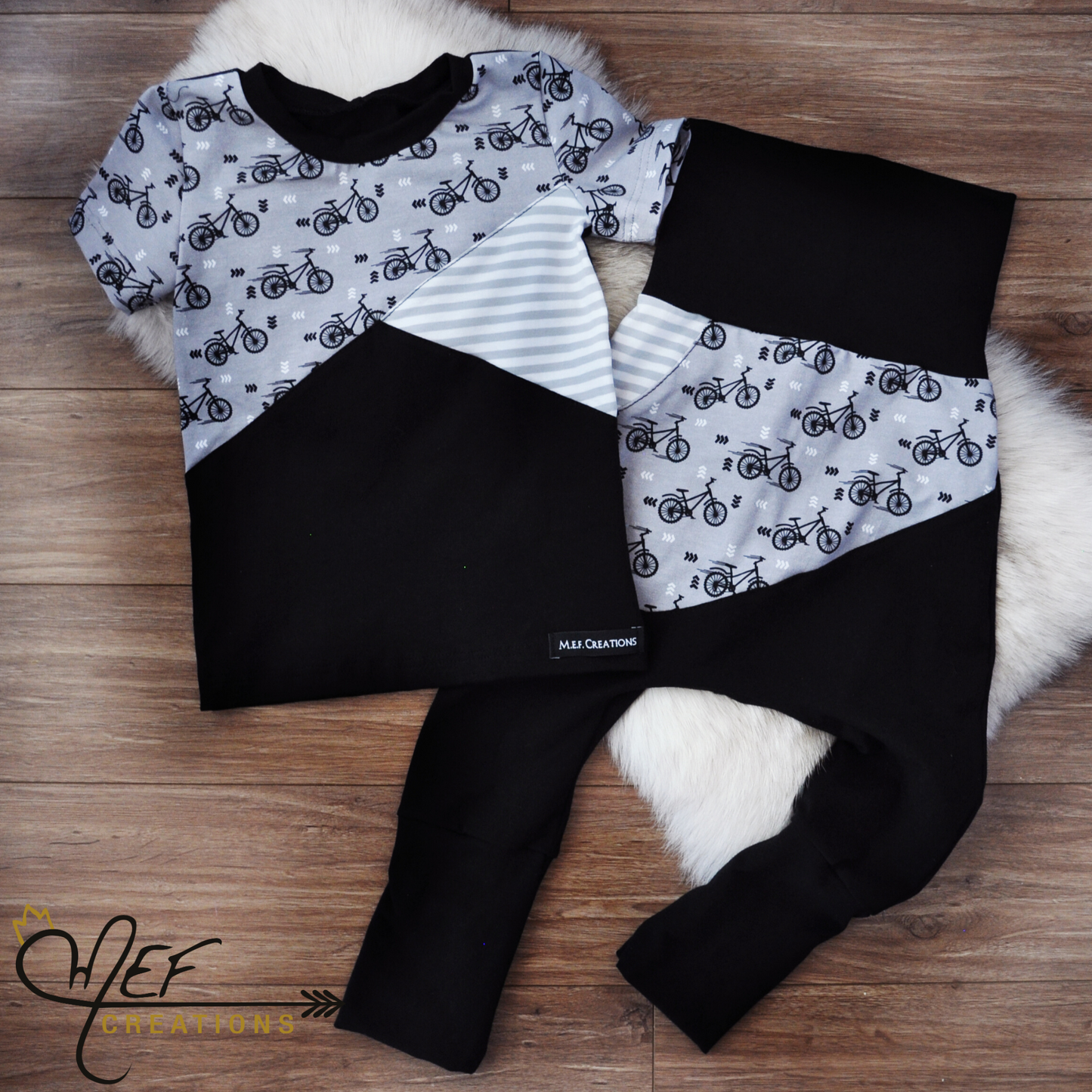 T-shirt vélo, manches courtes ou longues aux choix, pour enfant et bébé, MOTIF EXCLUSIF MEF