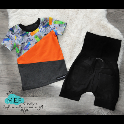 T-shirt skate (planche à roulette) pour bébé et enfant ORANGE